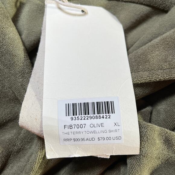 Bare Charlie Holiday The Terry Towelling Shirt‎ Womens XL Green Short Sleeve NEW - Picture 6 of 10